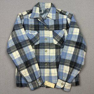 Vintage 40s Pendleton Tuckeroo Loop Collar Plaid Shirt Women’s Sz 16 True NOS
